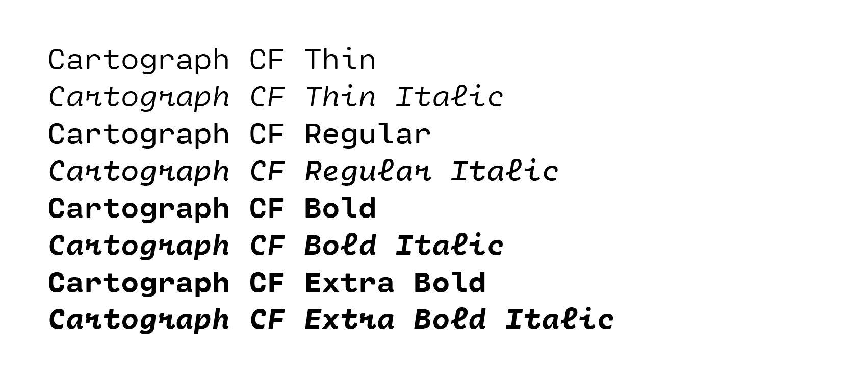 Cartograph CF Monoespaciada