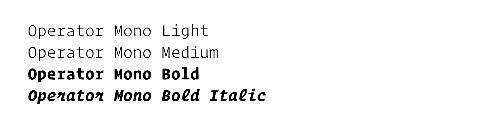 Operator Mono tipografía diseñada por H&Co