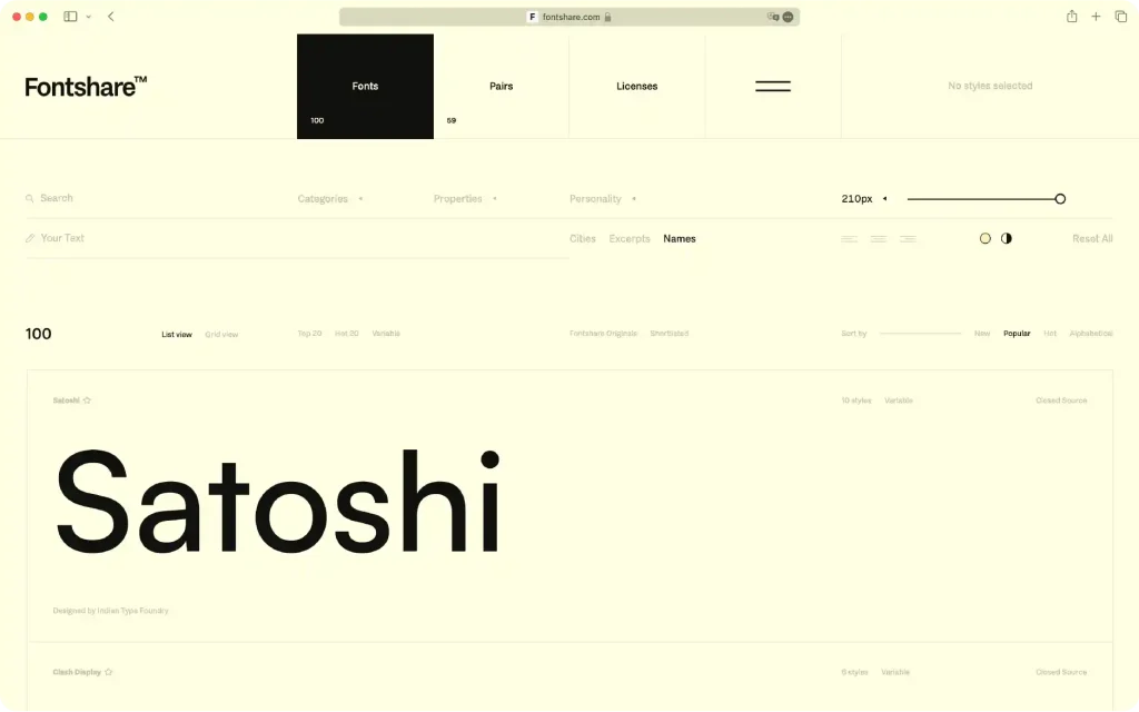 Fontshare, tipografías gratis